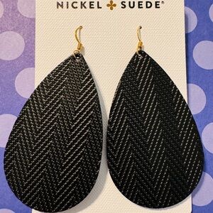 NWT Nickel & Suede Earrings